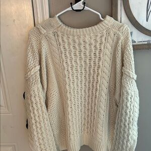 Altar’d State Cozy Cream Cable Knit Sweater